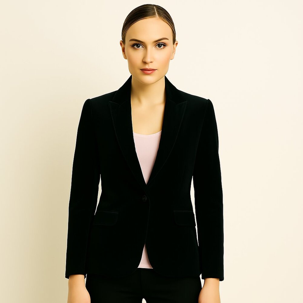 Zara Basic Black Sequin embellished Blazer